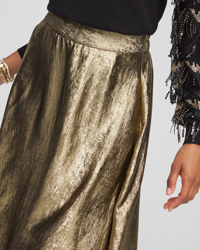 Metallic Satin Maxi Skirt - image 4